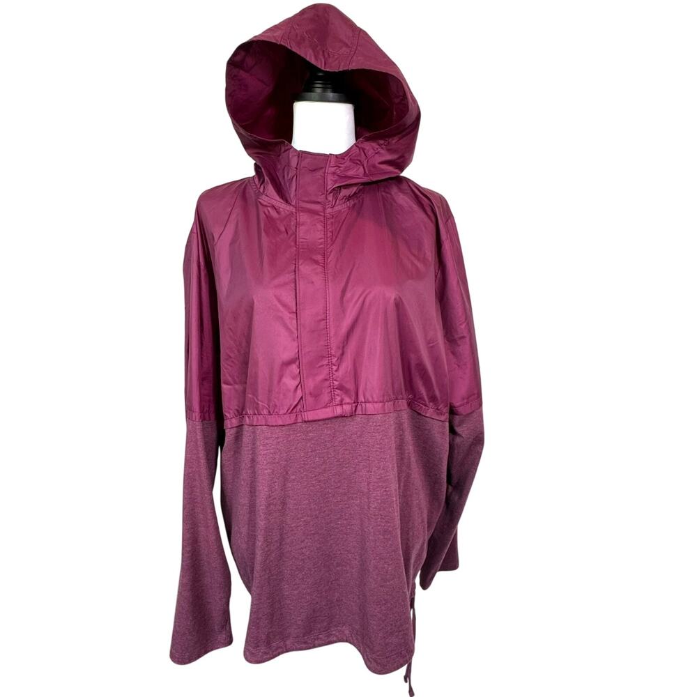 UNDER ARMOUR Women's 2X Maroon Long Sleeve 1/2 Zip‎ Hooded Pullover Windbreaker